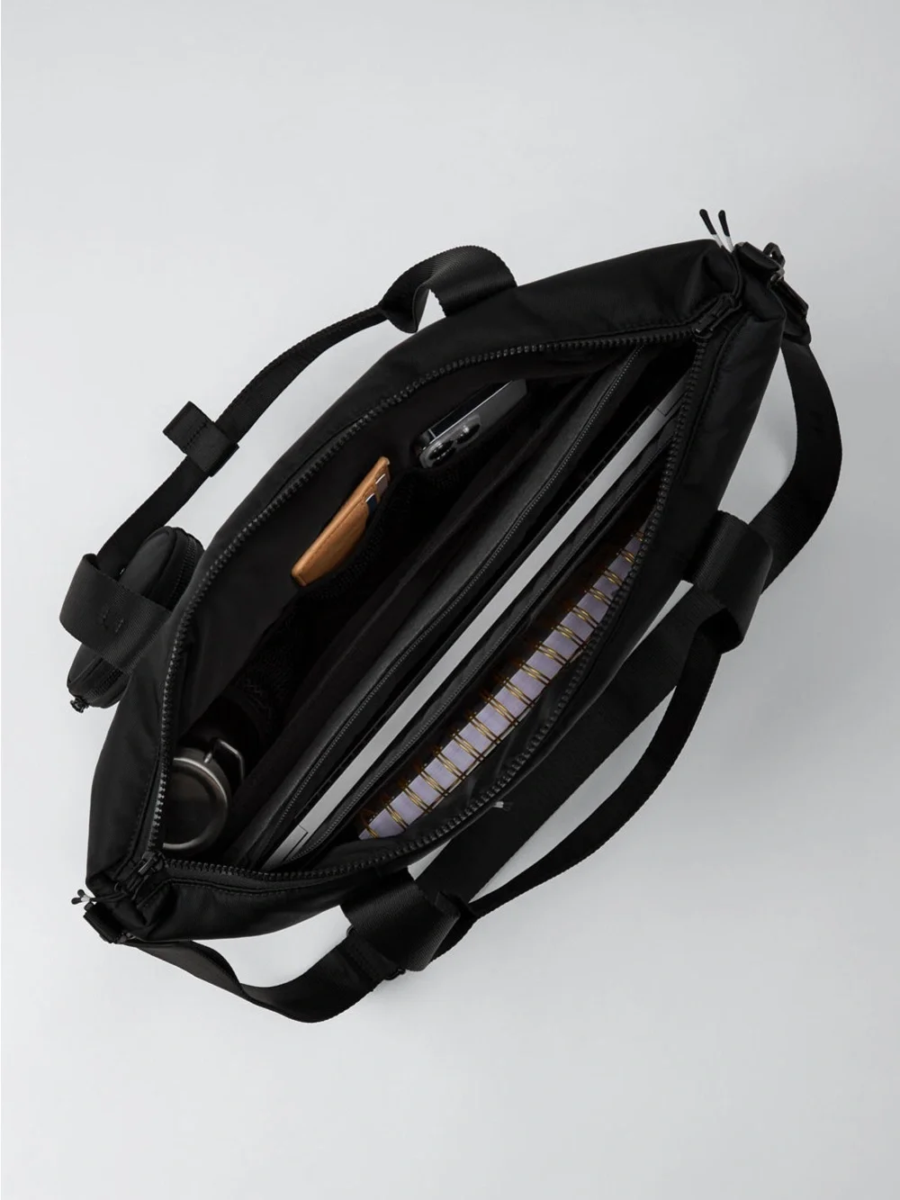 Fabletics Black Weekender Duffel Gym Travel Tote Carry-On Laptop School Bag